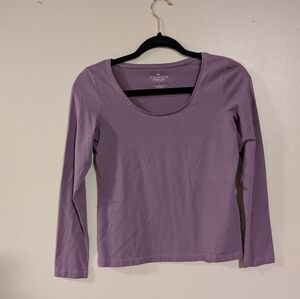 Talbots Women's Lavender Long Sleeve Tee